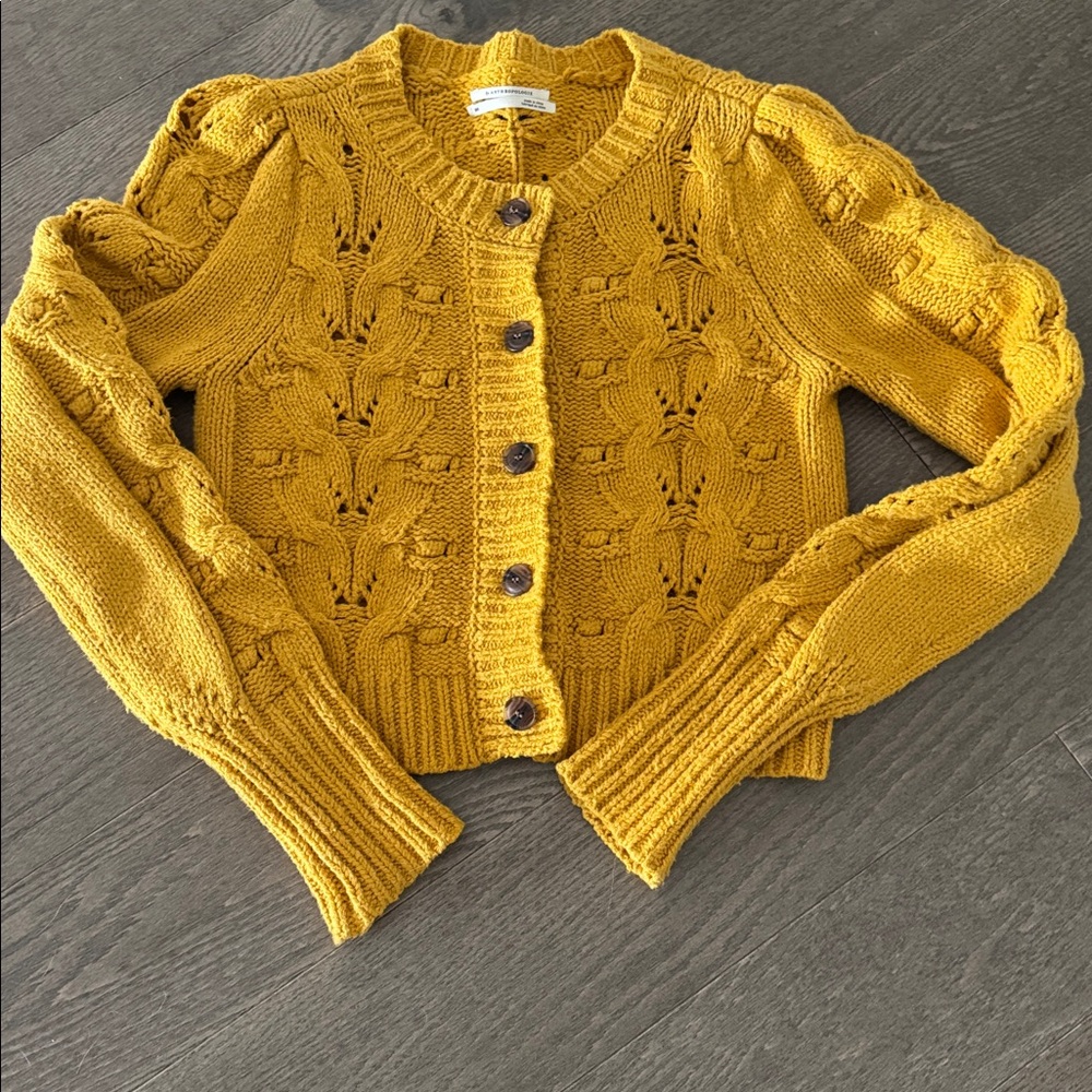 Anthropologie Golden Knit Sweater